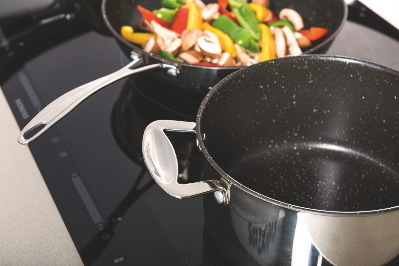 Premium Mepra Glamour Stone 30211116 Stainless Steel Casserole with Handle - Oven & Dishwasher Safe Cookware for Baking, Roasting & Serving - Ideal for Family Dinners & Entertaining Guests