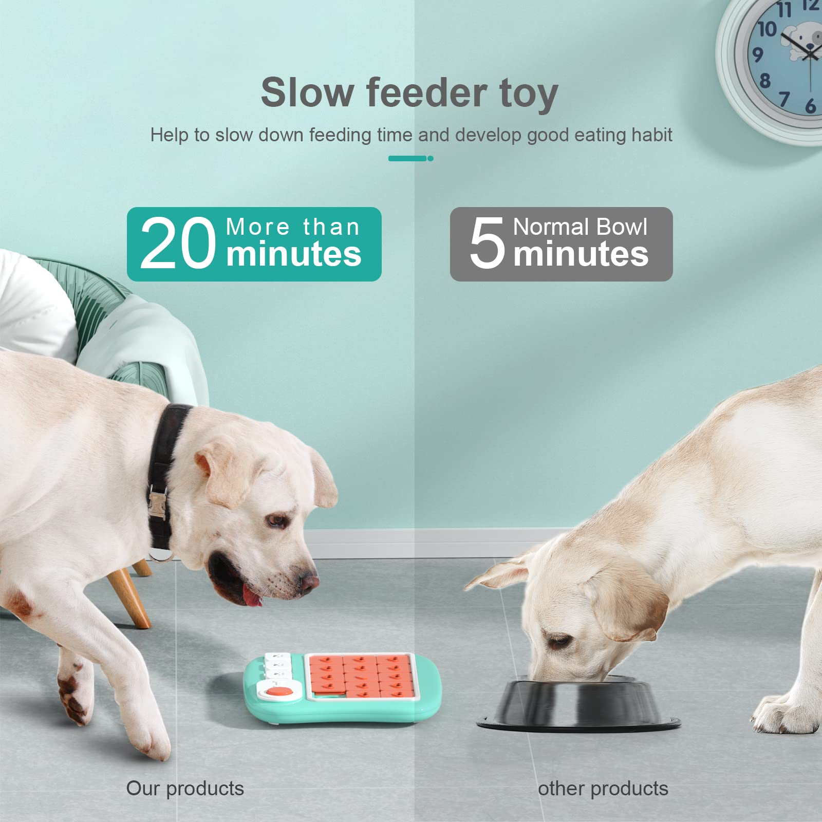 Interactive Dog Puzzle Toys for IQ Training & Mental Stimulation - Treat Dispensing Puzzle Game with Squeaky Design for Small, Medium & Large Dogs - Perfect for Boredom Relief & Indoor Playtime