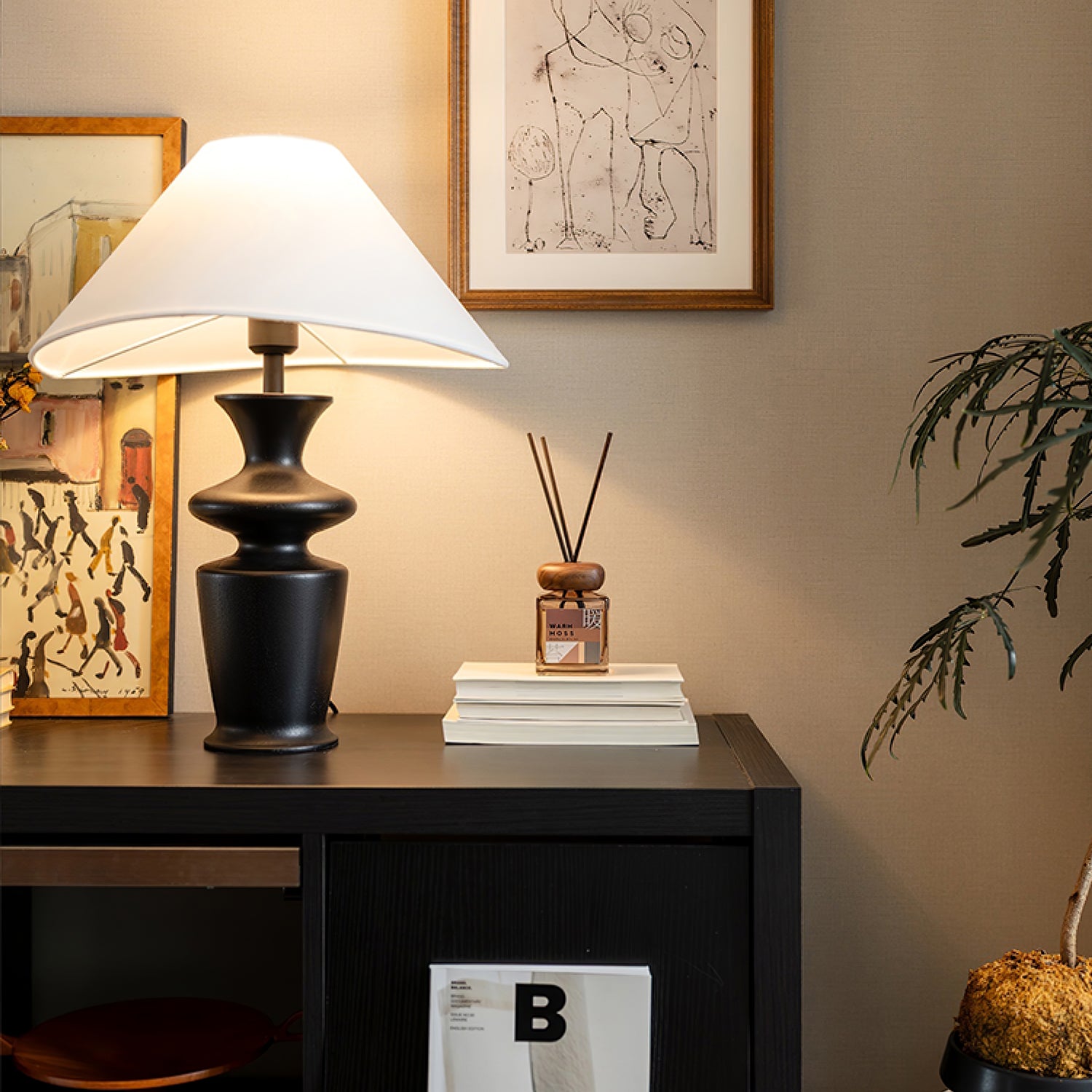 Grace Wood Table Lamp - Modern Handcrafted Wooden Bedside Lamp for Living Room, Bedroom & Office - Warm Ambient Lighting for Reading & Relaxation