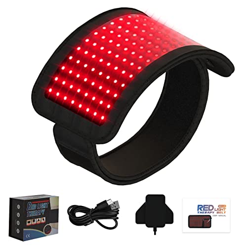Infrared Red Light Therapy Belt for Pain Relief - 660nm & 880nm Deep Red Light Heating Pad with Auto Timer for Waist, Back, Belly, Hip, Arm & Leg - Portable Heating Device for Muscle Recovery, Joint Pain & Relaxation at Home or Office
