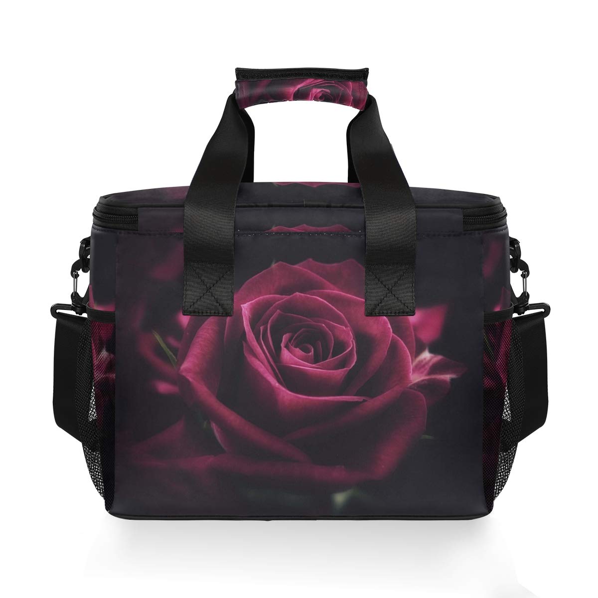 Leakproof Insulated Lunch Bag with Shoulder Strap for Work, School & Picnic - Romantic Rose