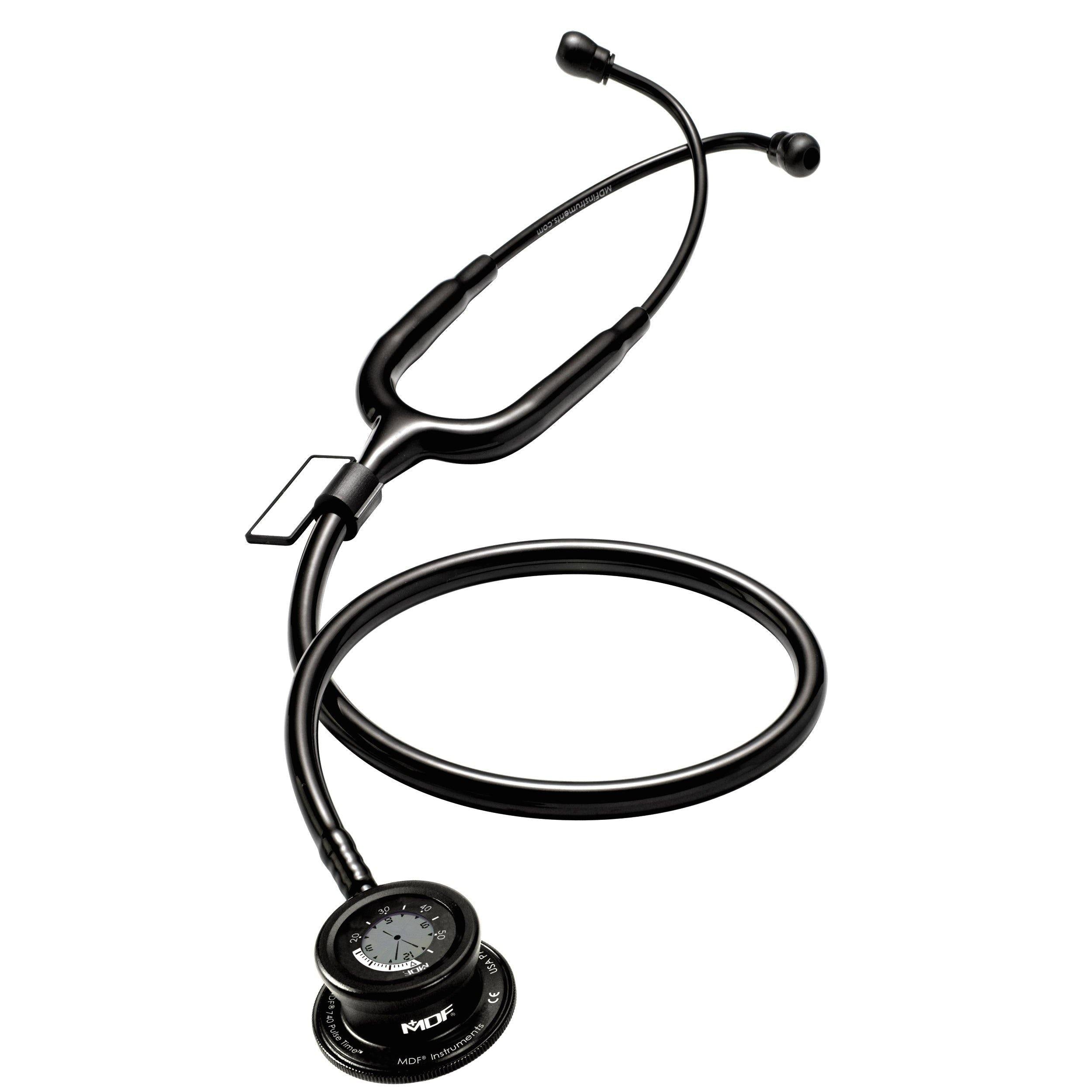 Premium Pulse Time® Stethoscope - Black/BlackOut for Medical Professionals & Students - Ideal for Clinical Use, Hospital Rounds & Home Health Monitoring