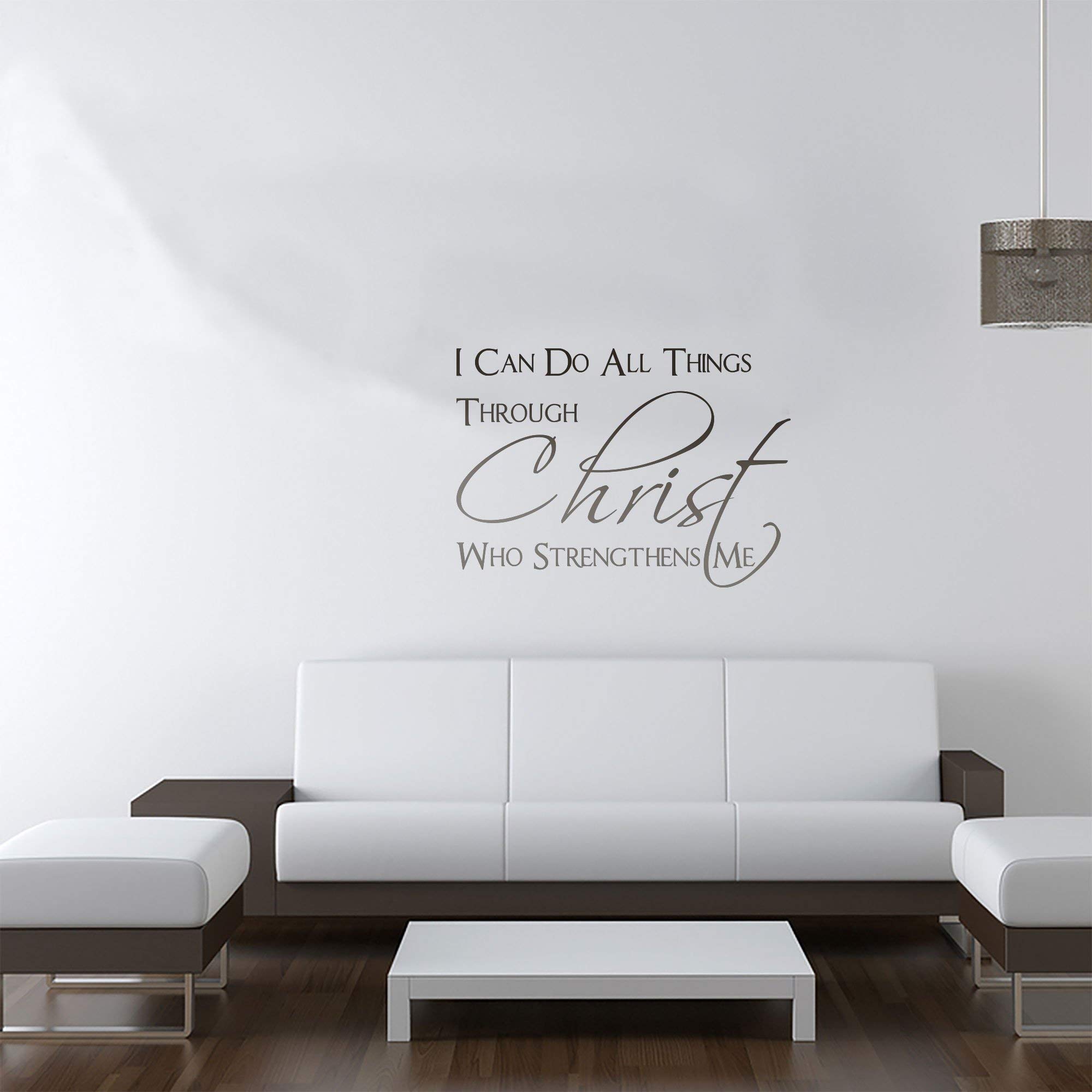 Christ Bible Verse Decal - Philippians 4:13 Wall Art for Kids Room & Nursery Decor