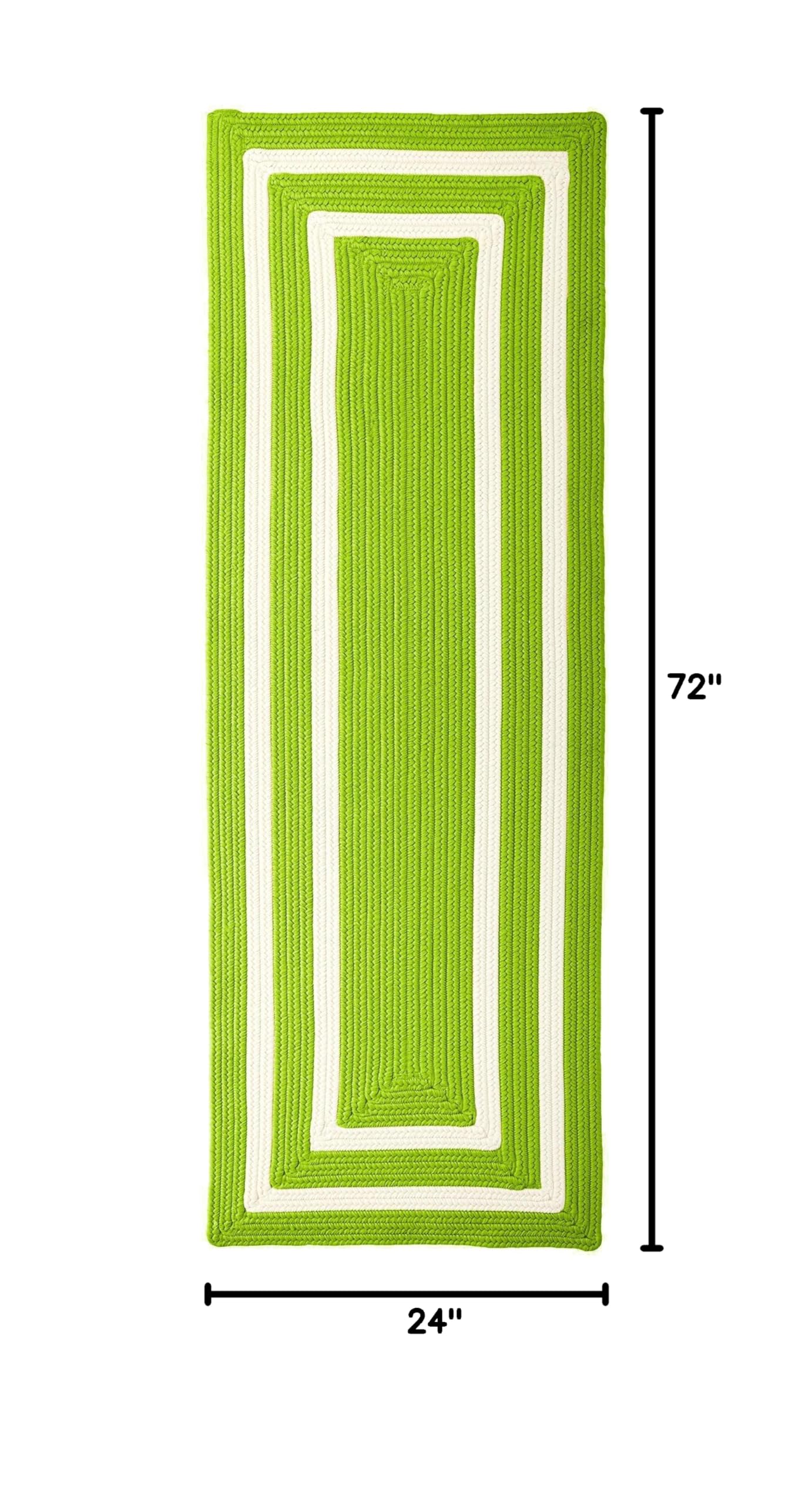 La Playa Rugs 2' x 6' Lime Green - Soft and Durable Runner Rug for Hallway, Kitchen, or Entryway