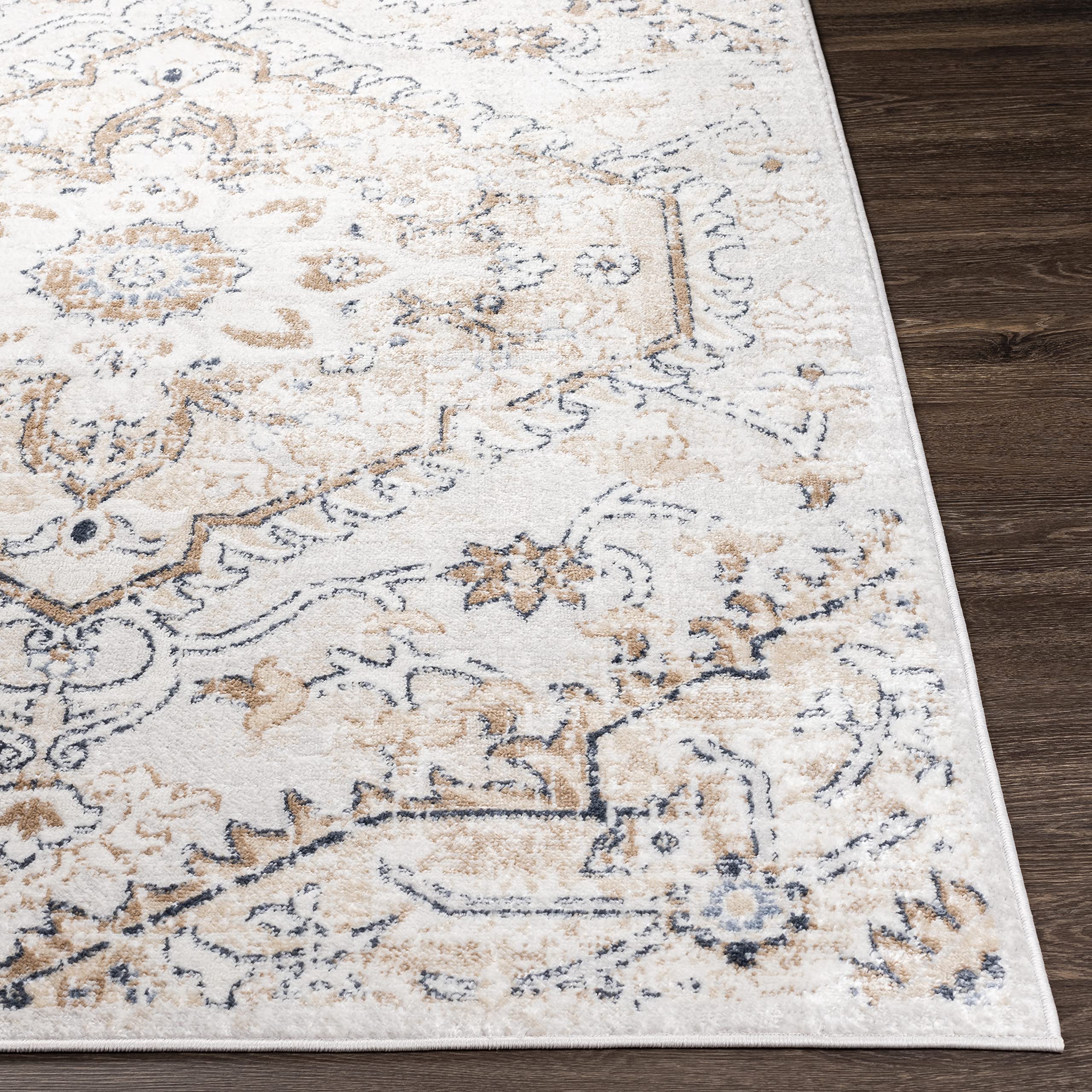 Mark&Day 6x9 Baflo Traditional Tan Area Rug - Brown Beige Grey Carpet for Living Room, Bedroom, Kitchen - Soft & Durable (6'6