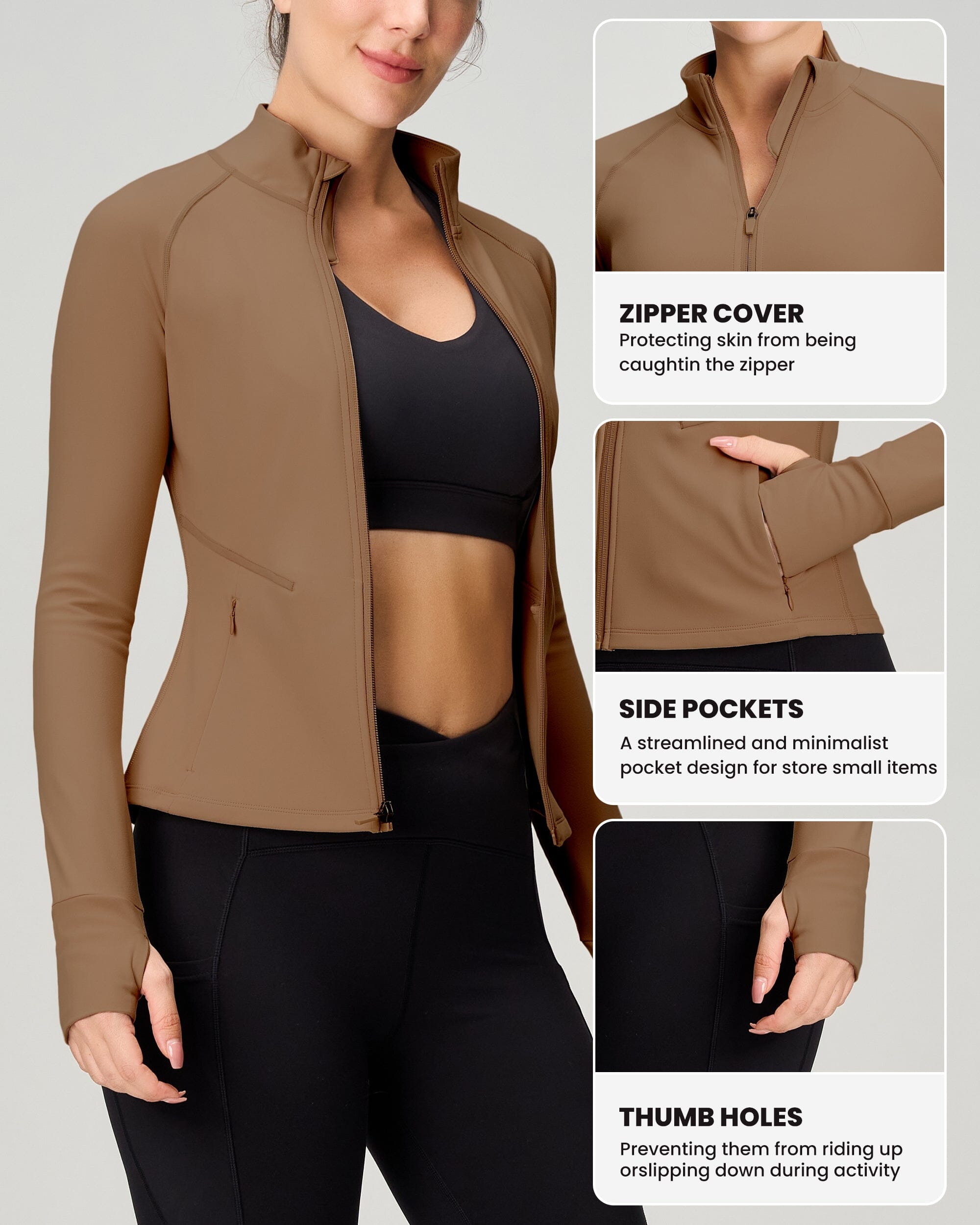 Women's Cropped Full Zip Jacket with Pockets - Lightweight Casual Outerwear for Spring & Fall | Perfect for Streetwear, Layering & Everyday Fashion