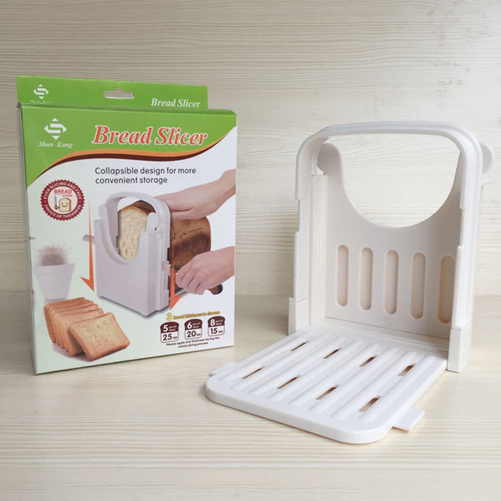 NatureMan Adjustable Bread Slicer Machine - Foldable Loaf Cutter for Homemade Bread, Bagels, Toast & Sandwiches | Perfect for Kitchen, Camping & Small Space Storage