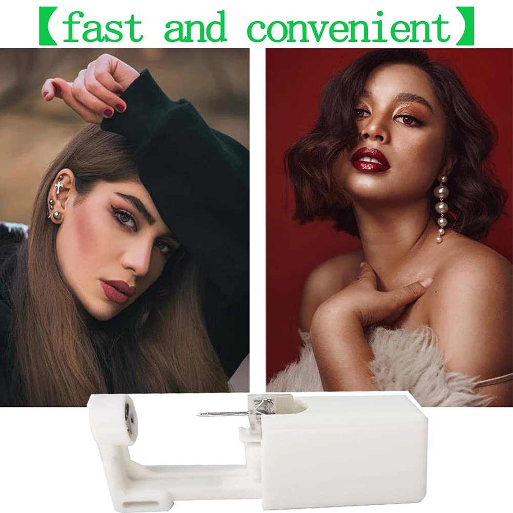 2 Pack Disposable Self Ear Piercing Gun Kit - Safe & Easy Ear Piercing Tool with Stainless Steel Studs for Adults & Teens - Perfect for Home Use, Gifts, and First-Time Piercings