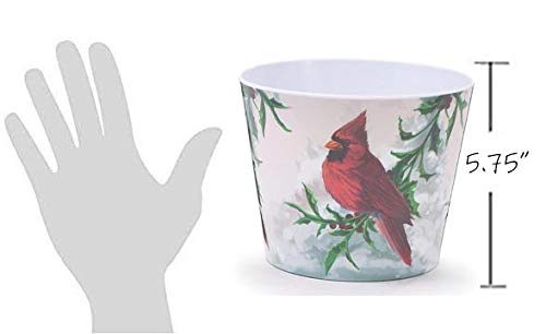 Burton BURTON Festive Cardinal Melamine Pot Cover (6 Inch) - Durable & Decorative Kitchen Accessory for Holiday Cooking & Serving