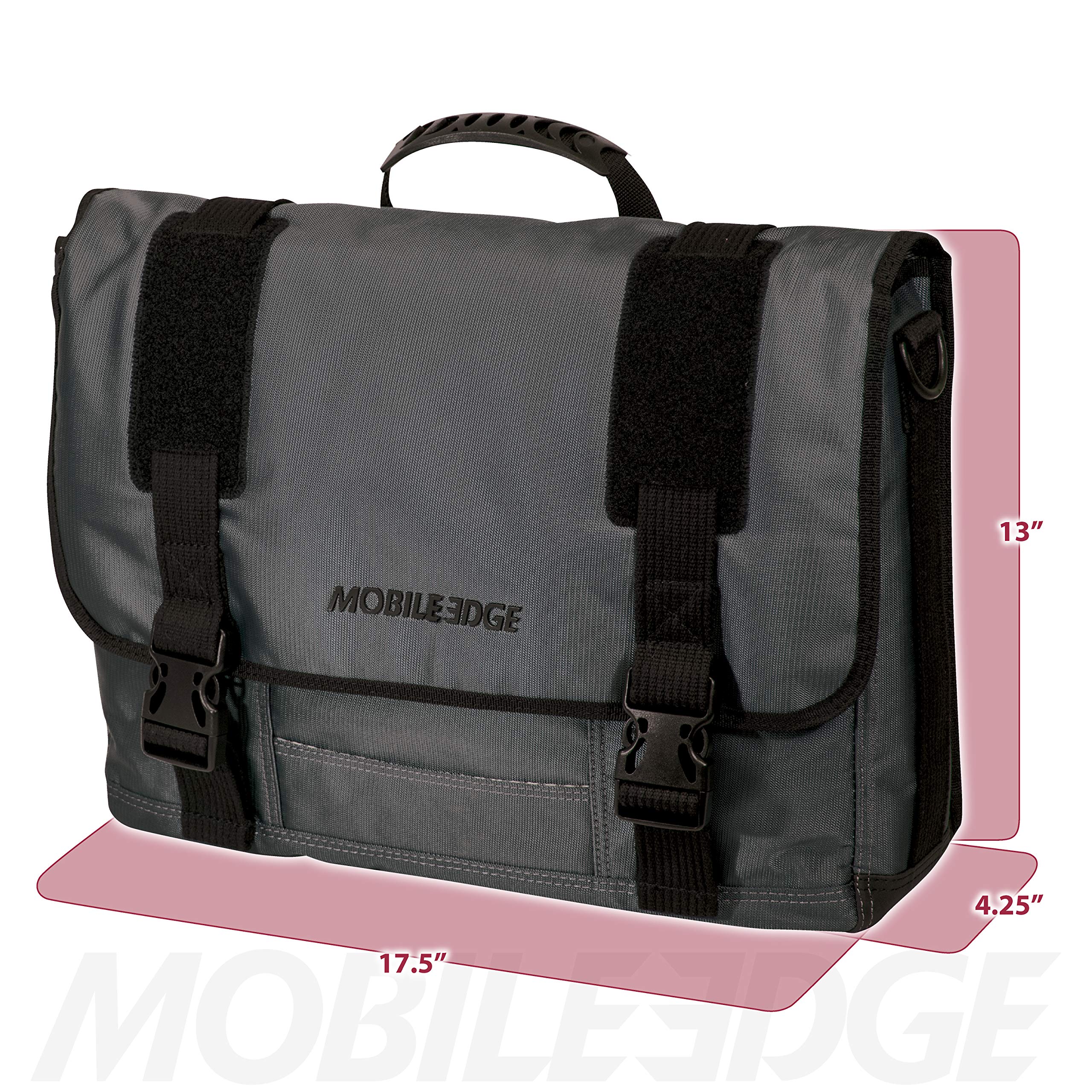 Premium Mobile Edge Laptop Messenger Bag for Men & Women - Durable 17.3 Inch Laptop Briefcase with Padded Compartment (Graphite) - Perfect for Business Travel, Work Commute & College Students - MEGME