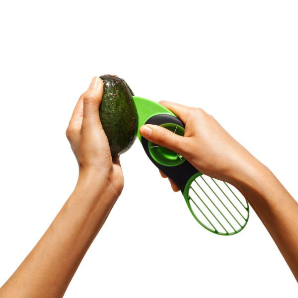 OXO 3-in-1 Avocado Slicer - Stainless Steel Blade, Easy Grip Handle - Perfect for Guacamole, Salads & Healthy Snacks