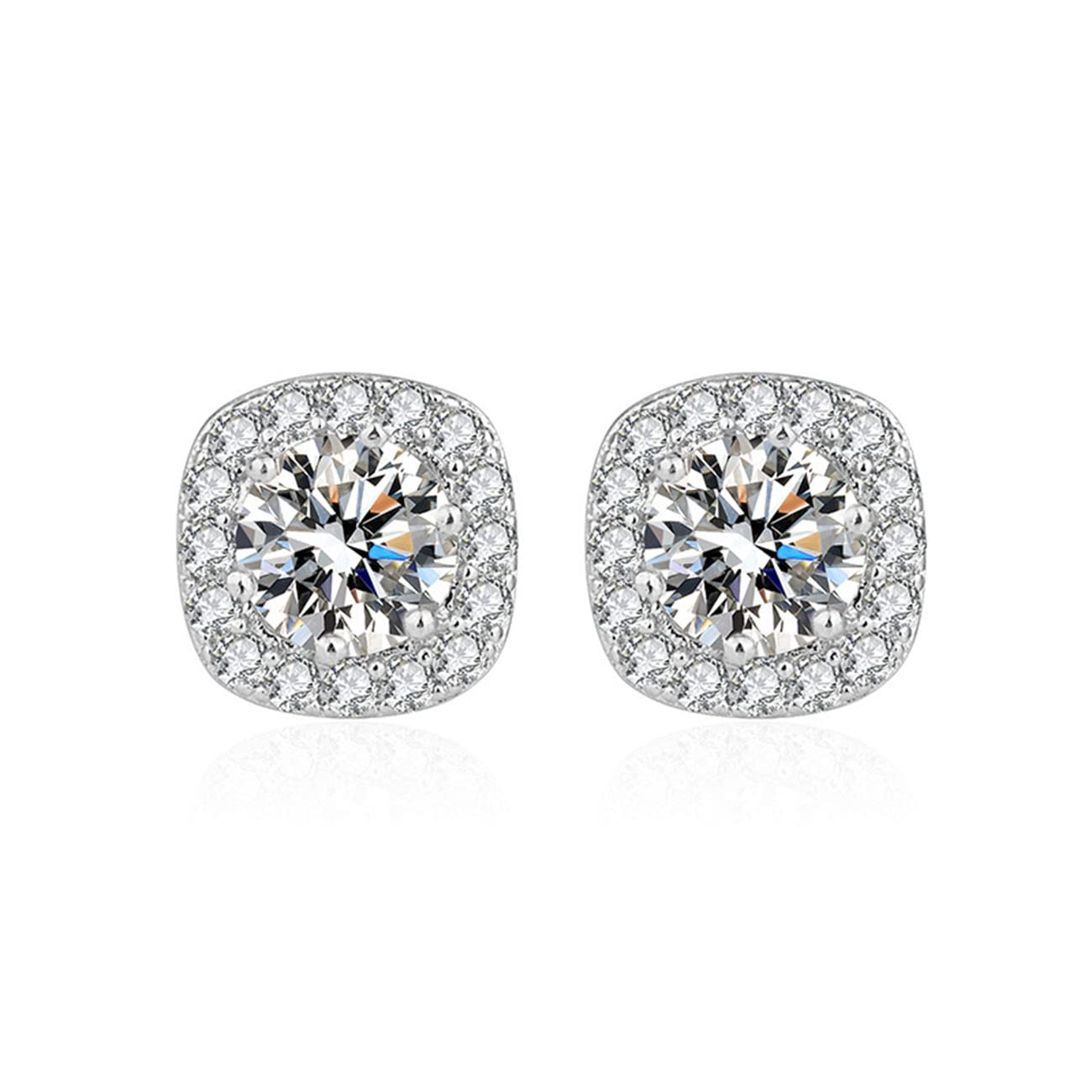 Luxury Hollow-Out Square Zircon Stud Earrings Set for Women & Men - Lightweight & Elegant for Daily Wear, Parties & Gifts