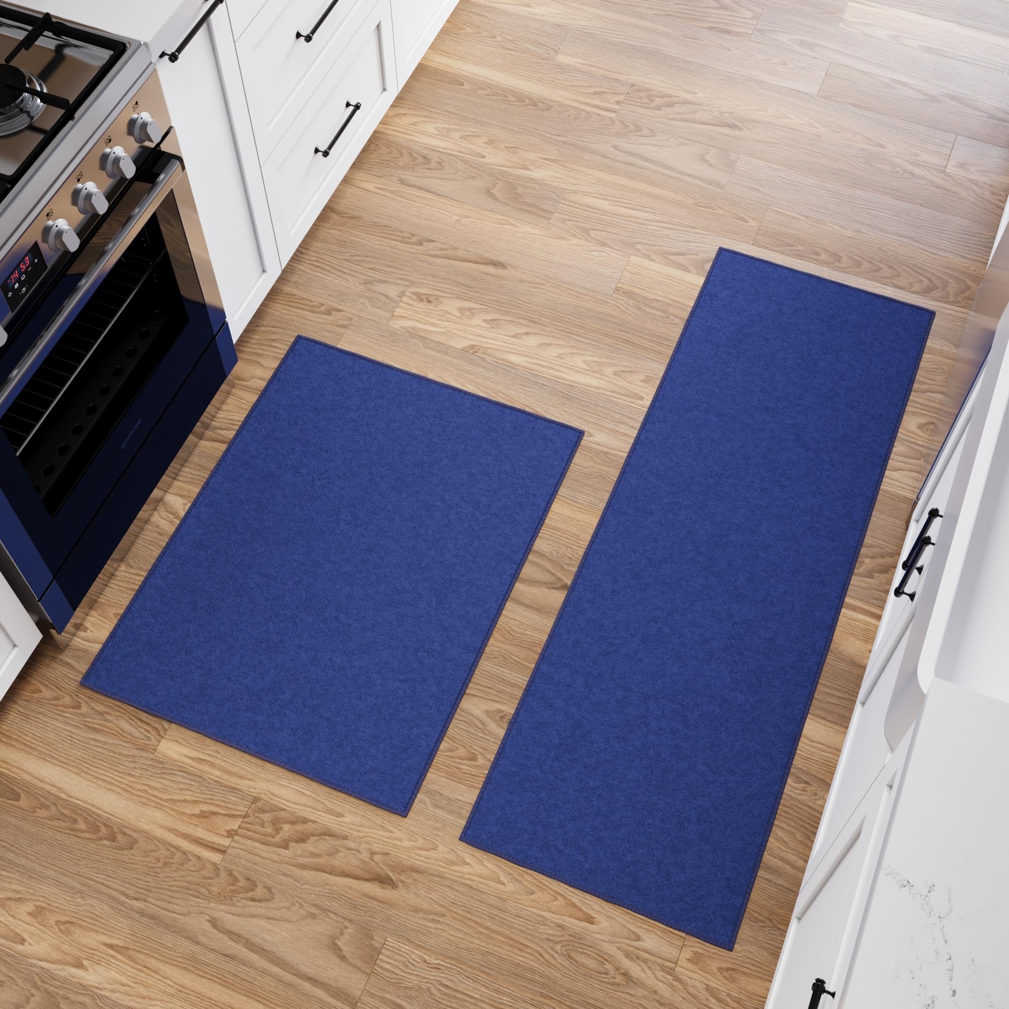 Ottomanson Non-Slip 2-Piece Kitchen Rug Set - Durable Stain-Resistant Runner (20