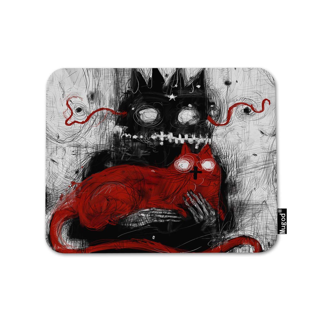 Abstract Portrait Glow-in-the-Dark Horror Gaming Mouse Pad - Non-Slip Rubber Base for PC, Laptop, Desk (9.5x7.9 Inch) - Perfect for Office, Home & Gaming Setups