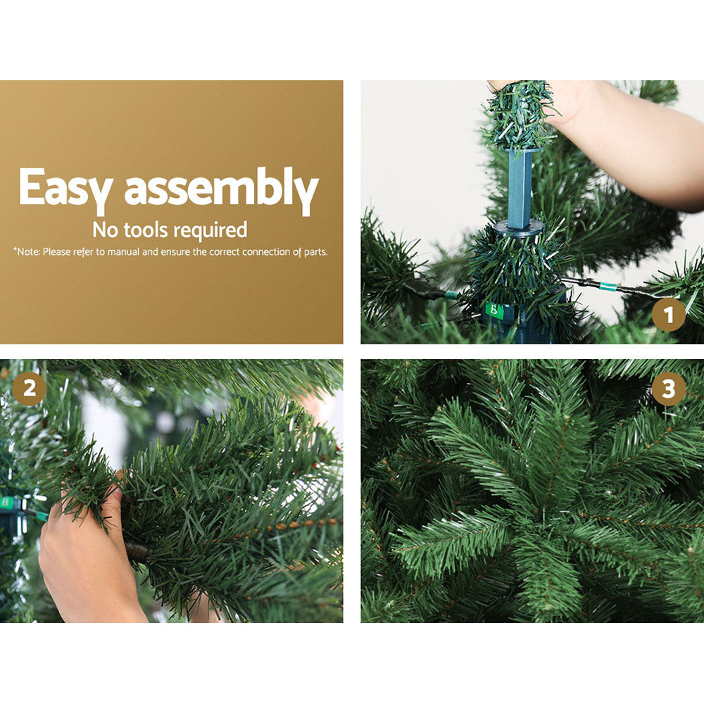 2.1M Premium Green Artificial Christmas Tree with 1000 Tips - Perfect for Home, Office, and Holiday Decorations