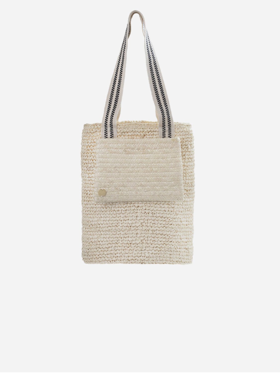 Cemagi Handwoven Raffia Tote Bag - Black & Cream Natural Fiber Beach Bag for Women | Perfect for Summer Vacation, Shopping & Travel Accessories
