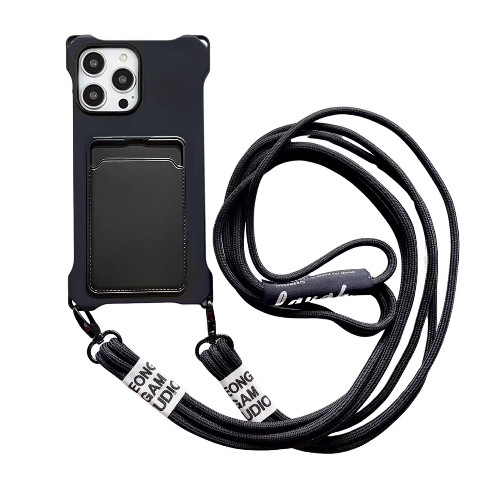 Miagon Crossbody Wallet Phone Case for iPhone 14 Pro Max - Card Holder & Shockproof Protective TPU Soft Case with Adjustable Neck Shoulder Strap for Women & Men - Perfect for Travel, Shopping & Daily Use