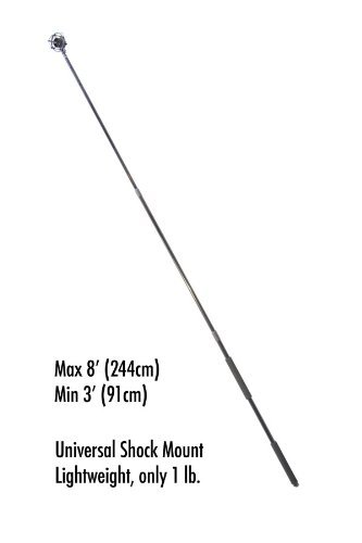 8' Telescopic Boom Pole with Shock Mount - Professional Shotgun Microphone Holder for Film, Vlogging & Studio Recording