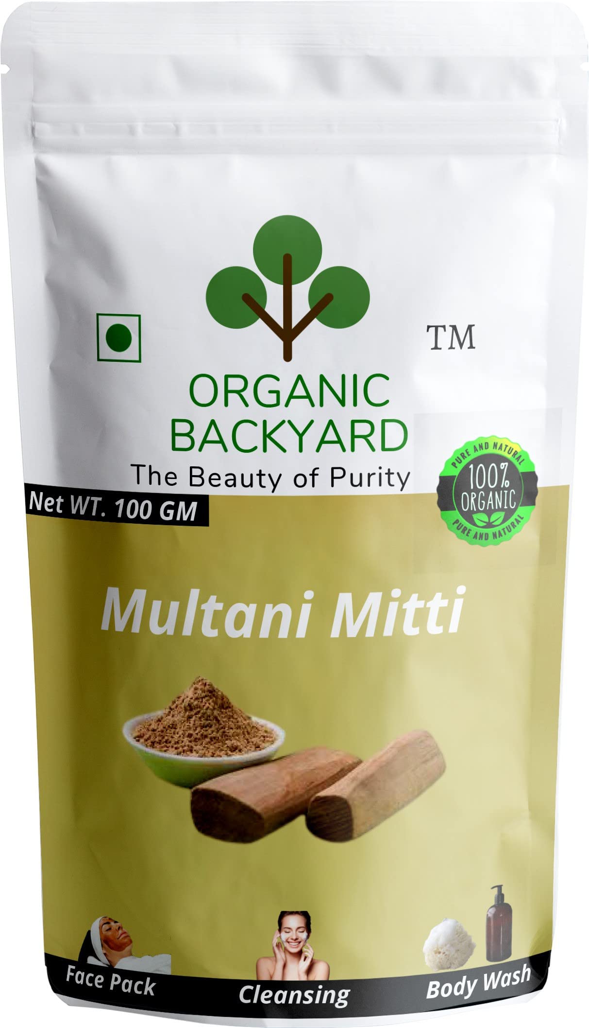 Organic 100% Natural Multani Mitti Clay Powder for Face & Skin Care - Deep Cleansing, Acne Treatment, Glowing Complexion | DIY Face Mask & Spa Day Essential