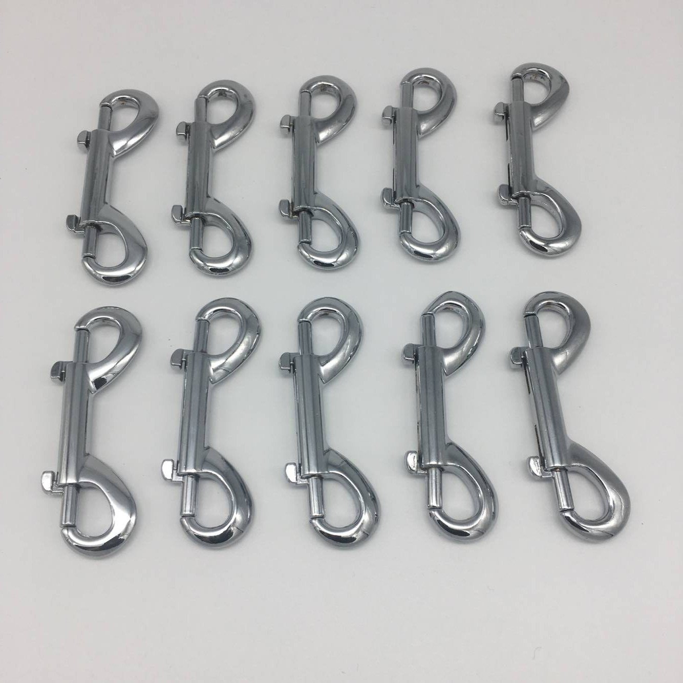 10-Pack Heavy Duty Double Ended Metal Snaps - Silver Plated Trigger Hook Clips for Key Holder & Security (Perfect for Keychains, Bags, Dog Leashes & Outdoor Gear)