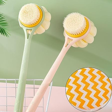 KARTCITY Long Handle Shower Brush with Detachable Head - Exfoliating Body Scrubber for Deep Cleaning, Back Scrubber for Men & Women - Perfect for Bath, Shower and Spa Exfoliation