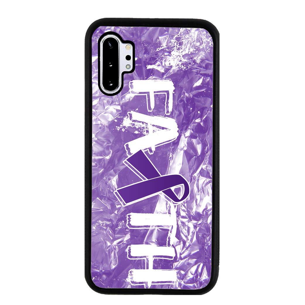Bleu Reign Leiomyosarcoma Cancer Awareness Faith Ribbon Rubber Phone Case for Samsung Galaxy Note 10 - Durable Protective Cover for Everyday Use, Commuting & Travel