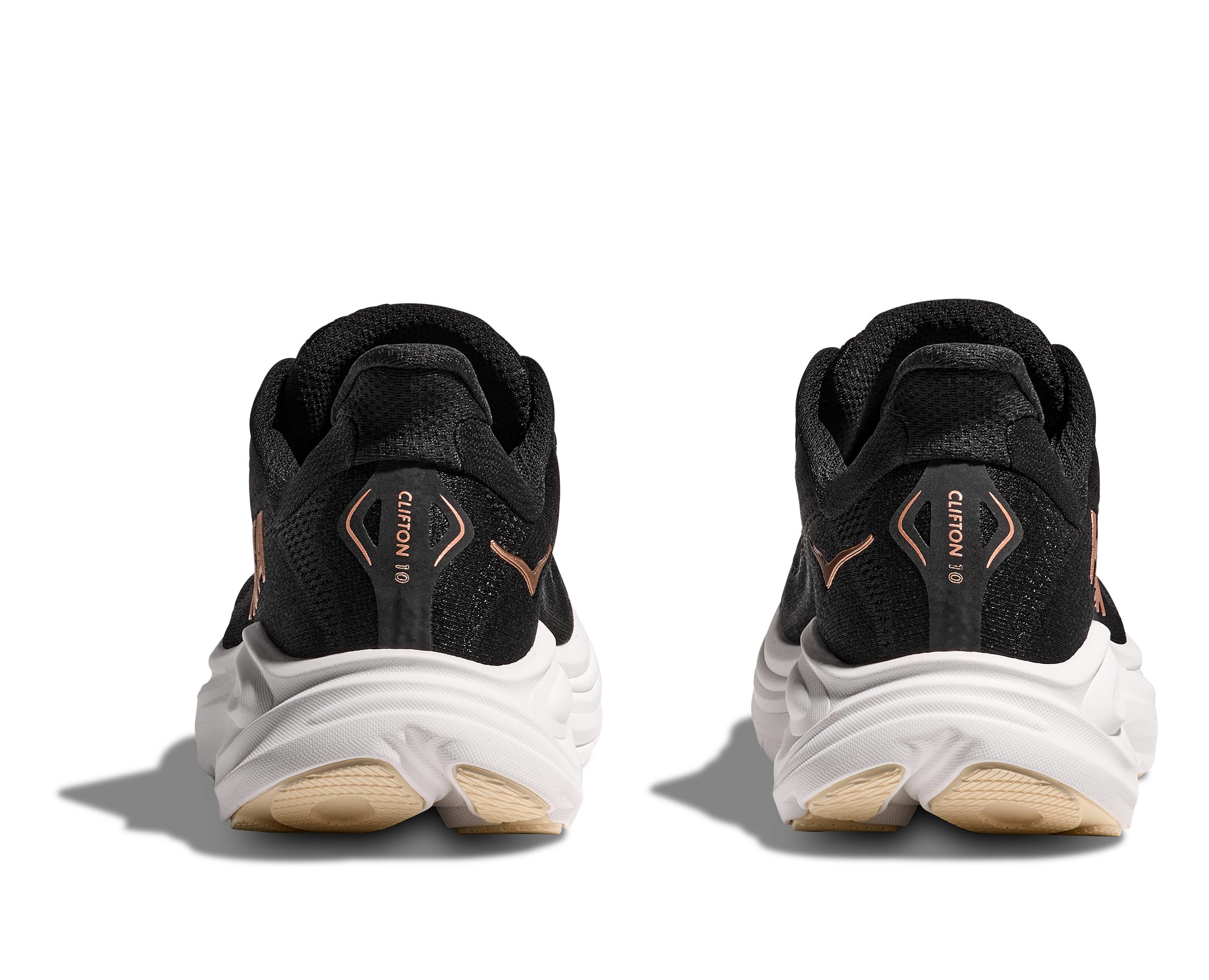 HOKA Women's Clifton 10 Running Shoes - Breathable BRGL Black/Rose Gold Lightweight Sneakers for Jogging, Gym Workouts & Everyday Comfort