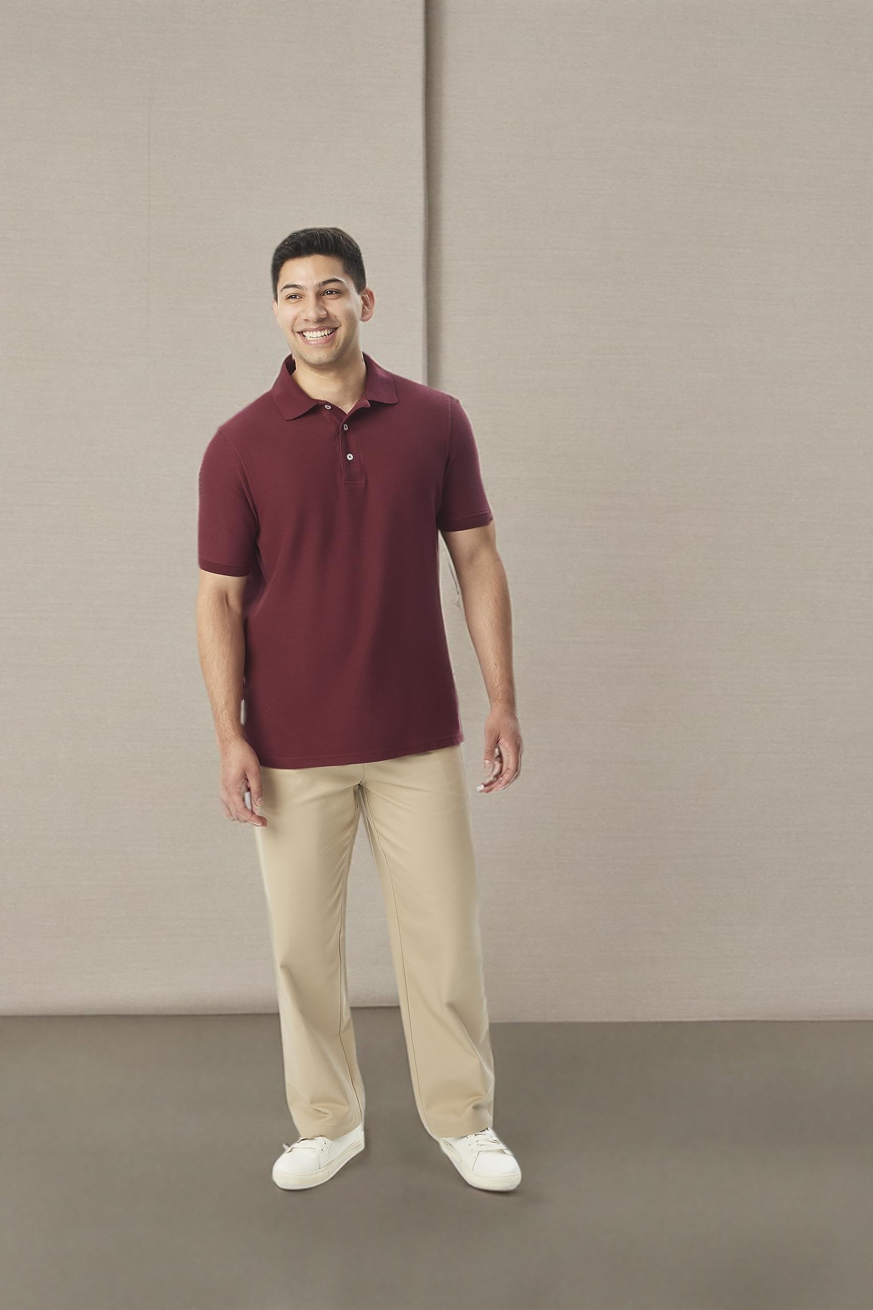 French Toast Men's Short Sleeve Pique Polo Shirt - Breathable Cotton Comfort Fit for Golf, Casual Wear & Summer Outfits