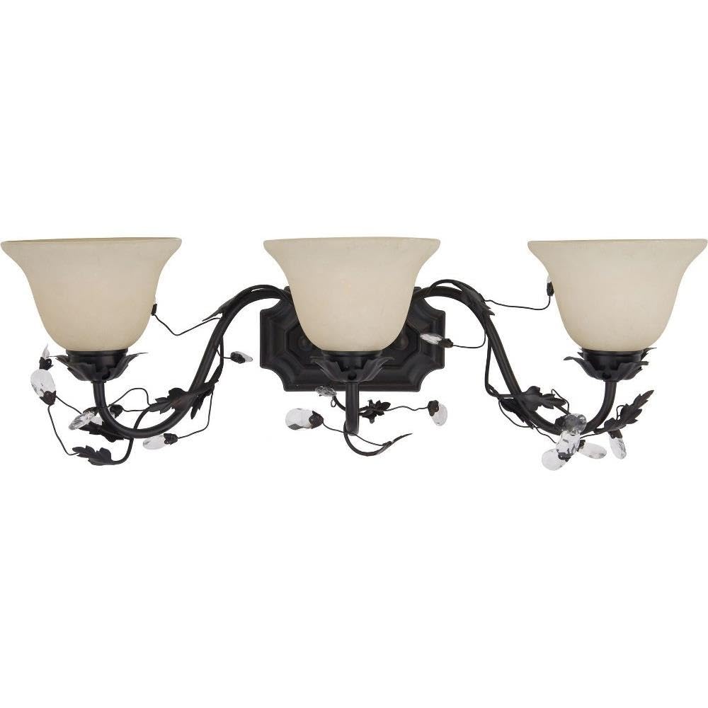 Elegant 3-Light Bathroom Vanity Light Fixture - Leaf Design, 28 Inches Wide x 8.5 Inches High - Perfect for Modern Bathroom, Powder Room & Spa Decor
