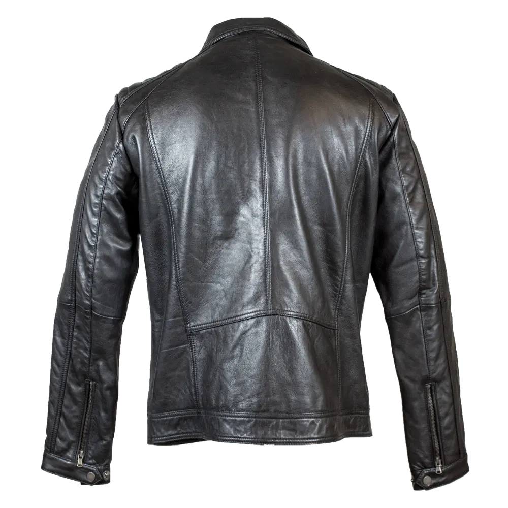 BOL Men's Genuine Leather Jacket with Zip Pockets | Stylish & Durable Outerwear for Casual Wear, Motorcycle Riding & Outdoor Adventures