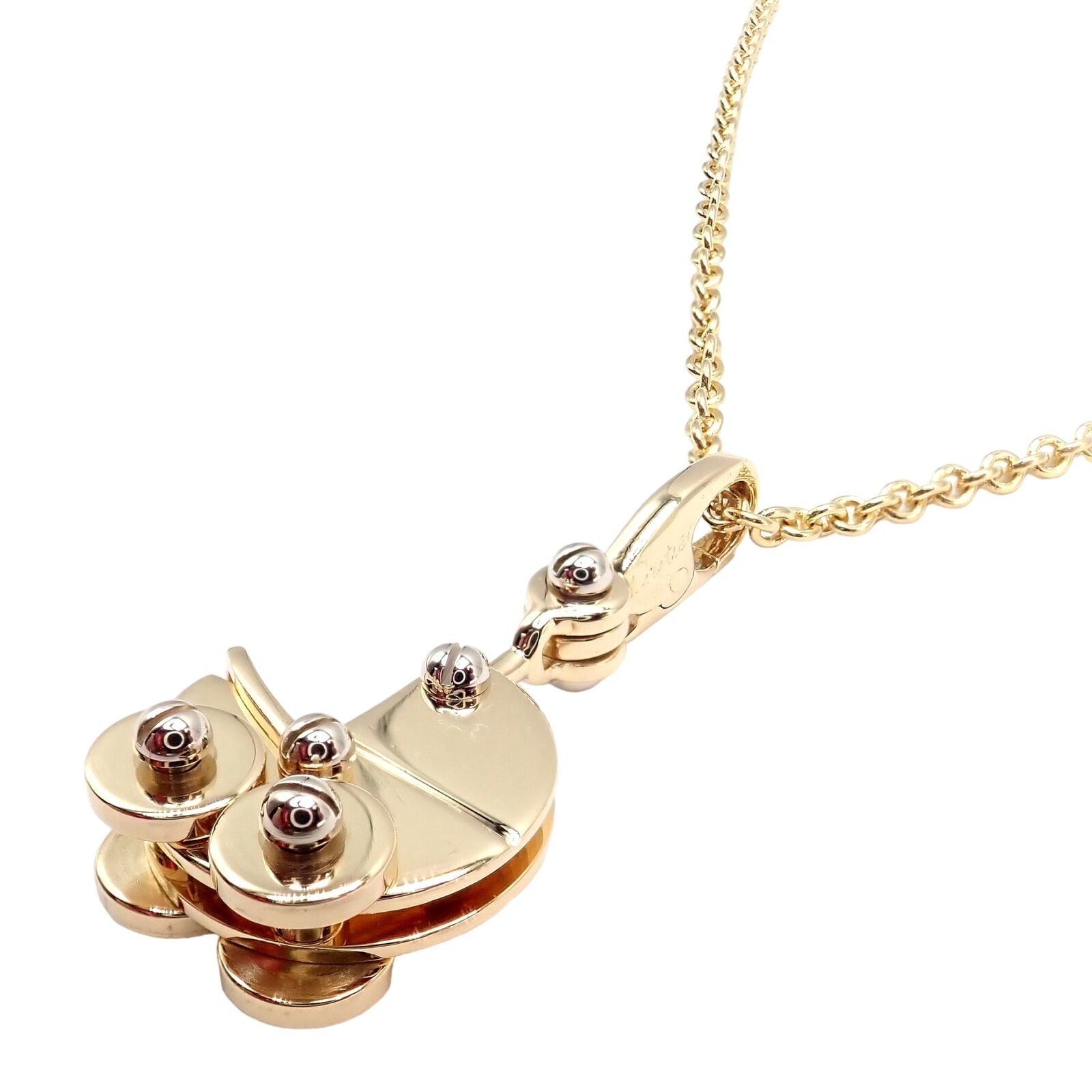 Authentic Cartier 18K Yellow Gold Baby Carriage Charm Pendant Necklace - Perfect Gift for Newborns, Baby Showers & First Birthdays | Elegant Jewelry for Moms & Grandmothers