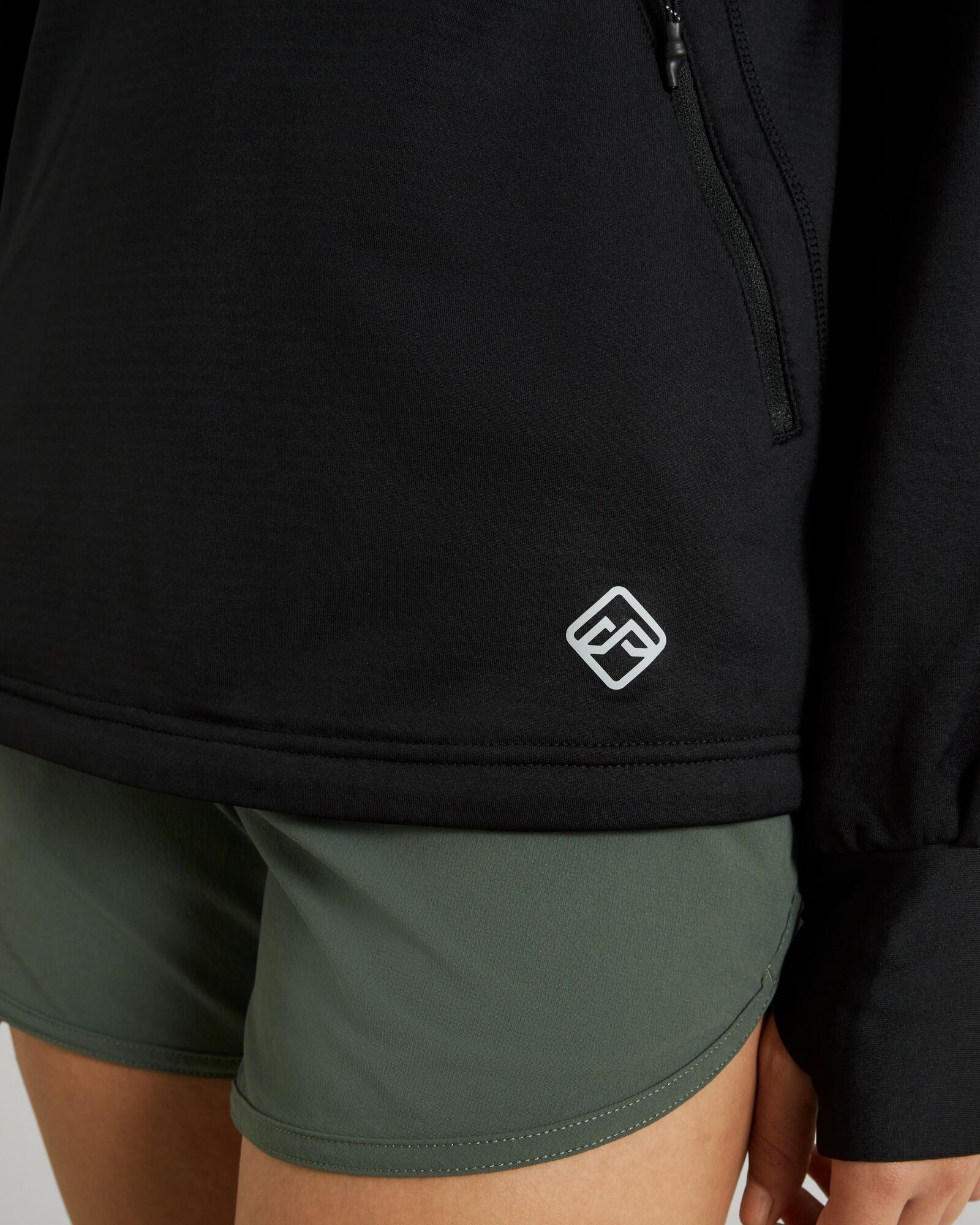 ULT Hike Women's Quarter Zip Pullover Fleece Jacket - Black | Lightweight Hiking & Outdoor Layering for Women