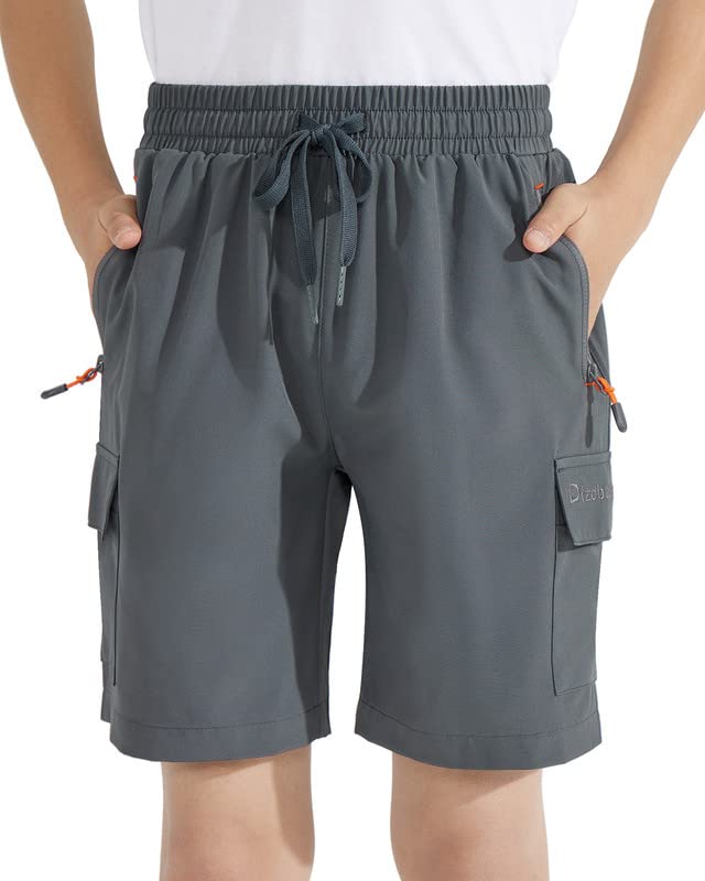 **Boys Cargo Shorts - Lightweight Quick-Dry Athletic Shorts for Outdoor, Golf & Hiking with Zipper Pockets | Perfect for Summer Sports & Active Play**