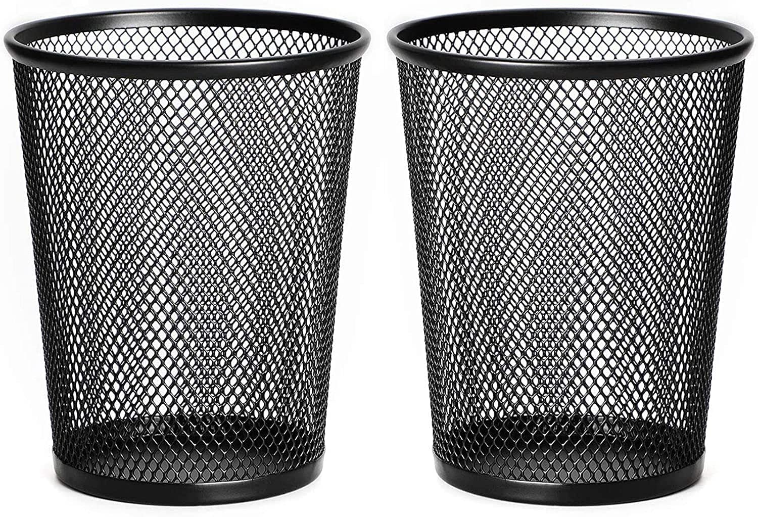 Premium MaxGear 2-Pack Large Mesh Metal Pen Holder & 2-Pack Business Card Holder Set - Desk Organizer for Pencils, Markers, Office Supplies - Perfect for Home Office, Workstation & School Desk Organization
