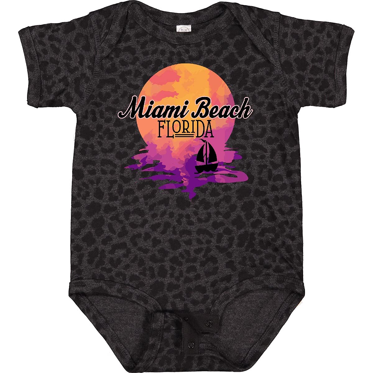 Inktastic Miami Beach Florida Sunset Vacation Baby Bodysuit - Soft & Cute Onesie for Beach Trips, Family Photos & Casual Outings