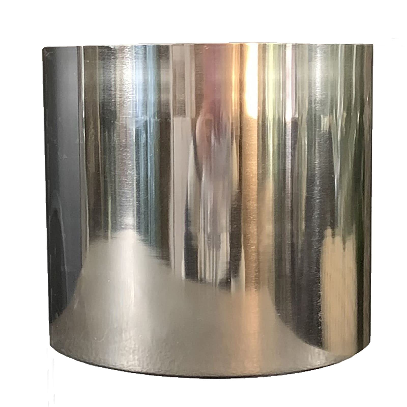 Brushed Silver Metal Planter - 8 x 7 Inch Modern Indoor/Outdoor Flower Pot for Home Decor, Office Plants & Garden Succulents