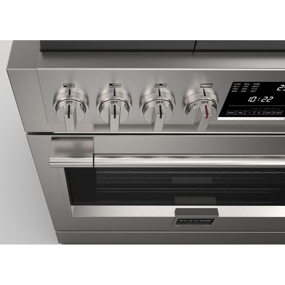 Fulgor Milano 36-Inch 600 Series Dual Fuel Range with 6 Burners - Stainless Steel Professional Gas Stove & Electric Oven (Model F6PDF366S1) - Perfect for Gourmet Cooking & Large Family Kitchens