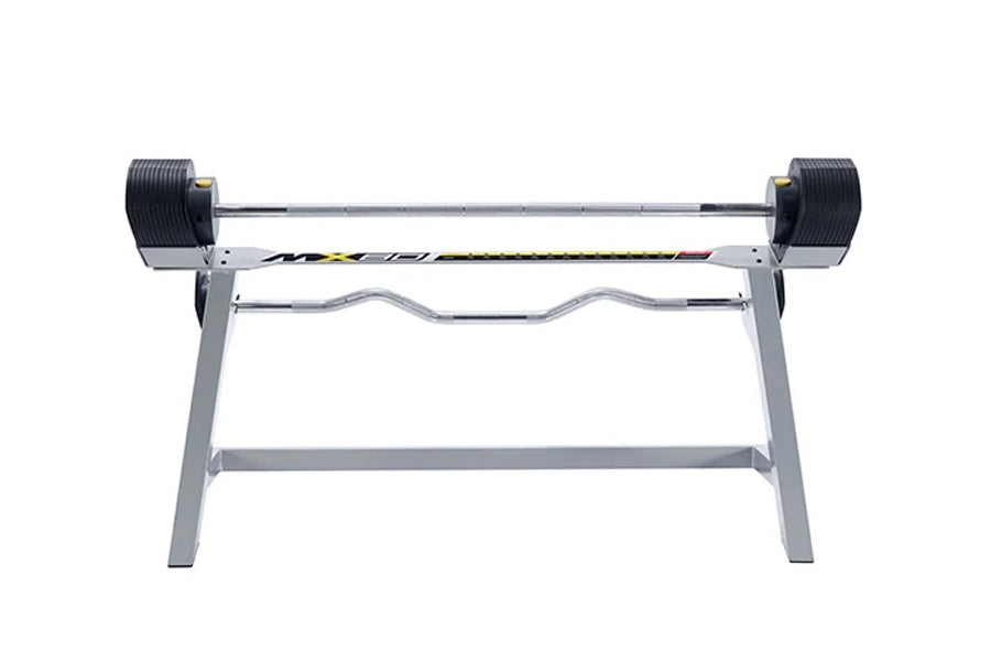 MX80 Rapid Change Adjustable Barbell & Curl Bar System (20-80lbs) - Home Gym Equipment for Strength Training & Weightlifting Workouts