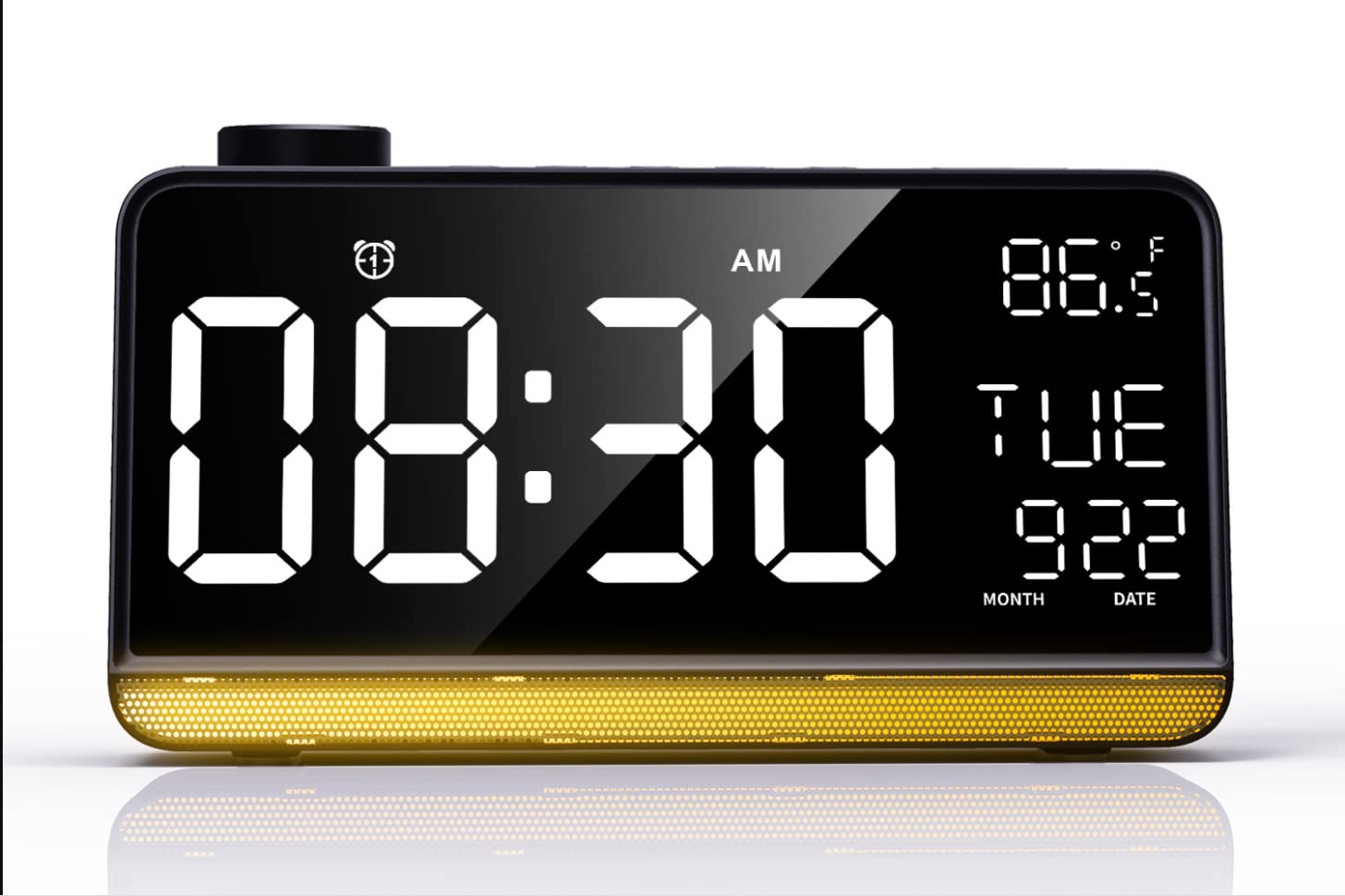 Digital Alarm Clock with FM Radio & White Noise - Dimmable LED Display, Dual Alarms, Snooze & USB Charger for Heavy Sleepers | Perfect for Bedroom, Office, Nursery & Travel