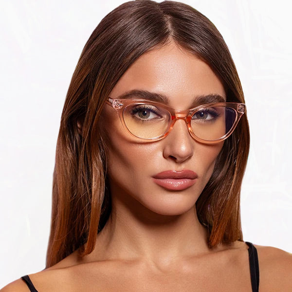 Stephanie Prescription Glasses - Crystal Rose Frame for Women | Stylish & Comfortable Eyewear for Reading, Work, and Everyday Use