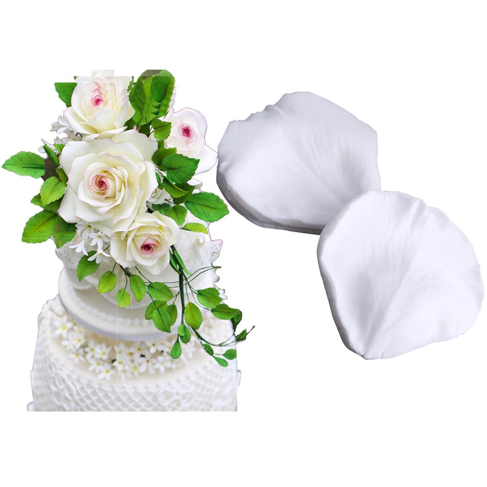 3D Rose Petals Silicone Mold for Fondant, Chocolate, Baking, Cookies & Soap Decorating - Perfect for Cake Decor, DIY Crafts & Wedding Desserts