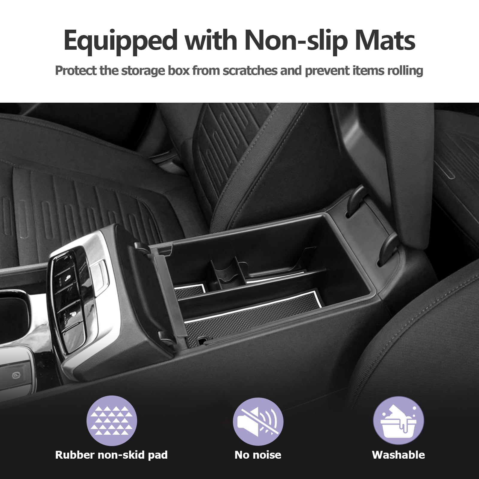 2022-2023 Hyundai Santa Cruz Center Console Organizer - Armrest Storage Box & Tray for Enhanced Car Organization - Perfect for Road Trips, Daily Commute & Travel Accessories (White)