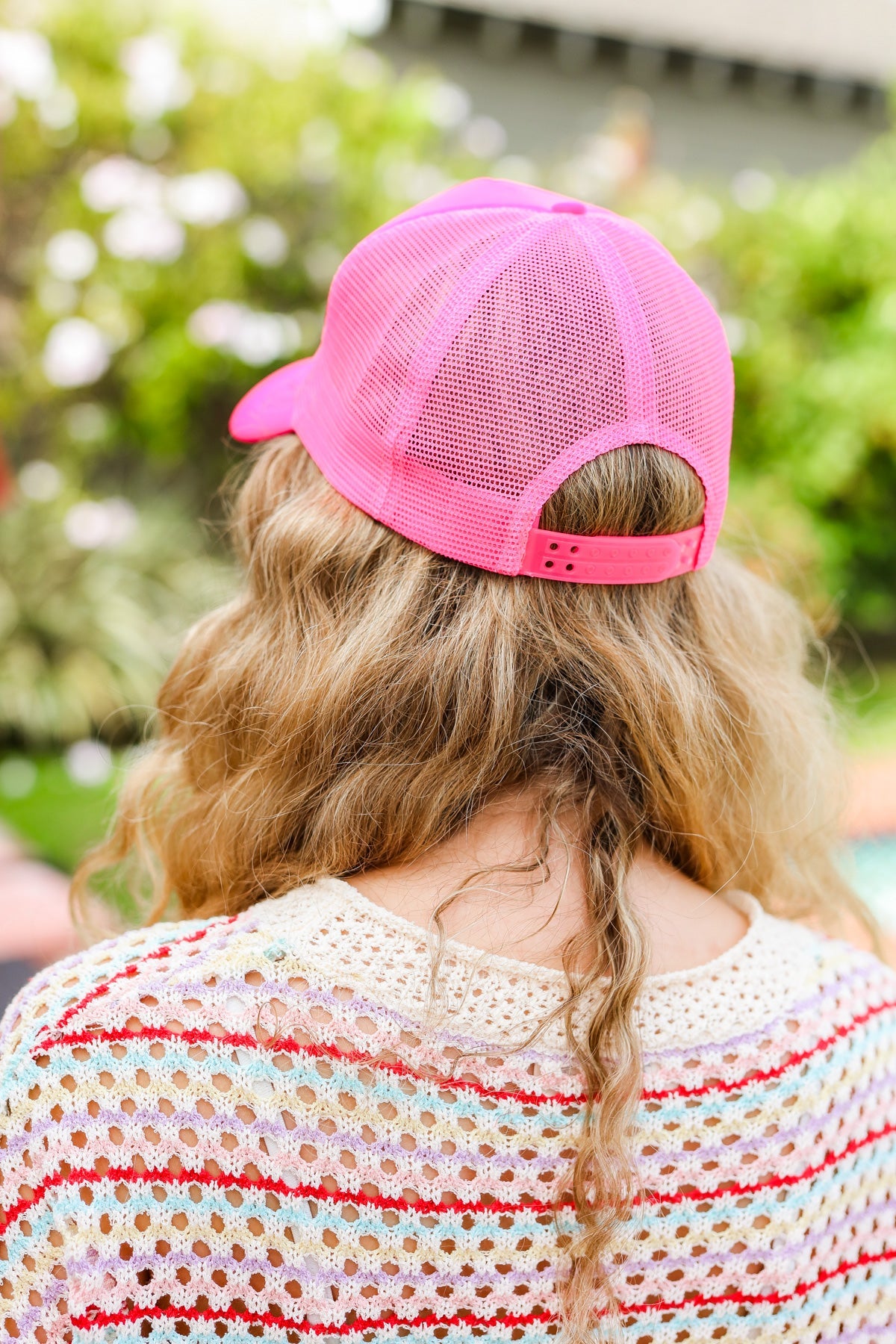 Neon Pink Glitter Smiley Face Mesh Trucker Hat - Trendy Unisex Baseball Cap for Women & Men - Perfect for Festivals, Concerts, Raves & Summer Outfits