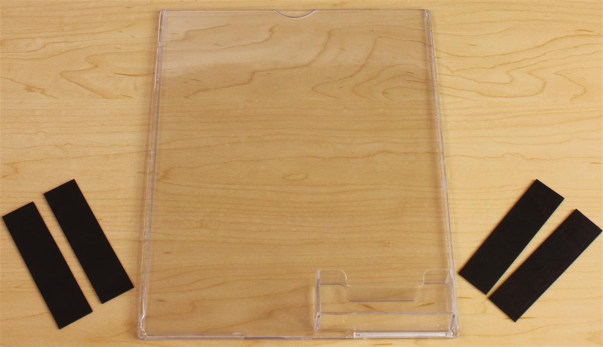 10 Pack Frameless Plastic Sign Holders & Business Card Dispensers - 8.5x11 Inch Graphics & 2x3.5 Inch Cards - 8.875x11.25x1.375 Inches with Magnetic Strips - Perfect for Retail Displays, Trade Shows & Office Reception Areas