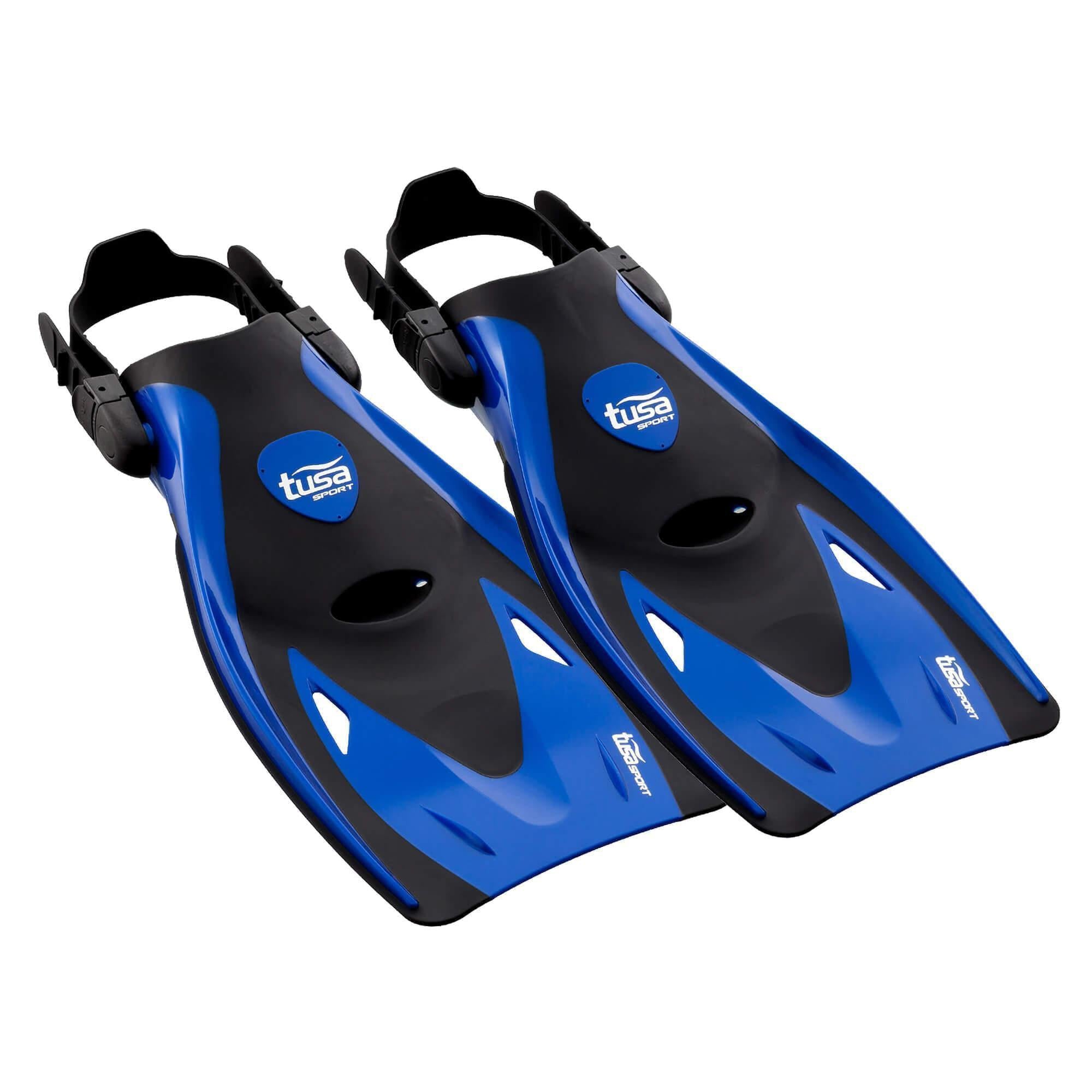 Tusa Sport UC3325 Scuba Diving Mask & Snorkel Set with Adjustable Fins - Perfect for Ocean Snorkeling, Beach Vacations & Underwater Exploration