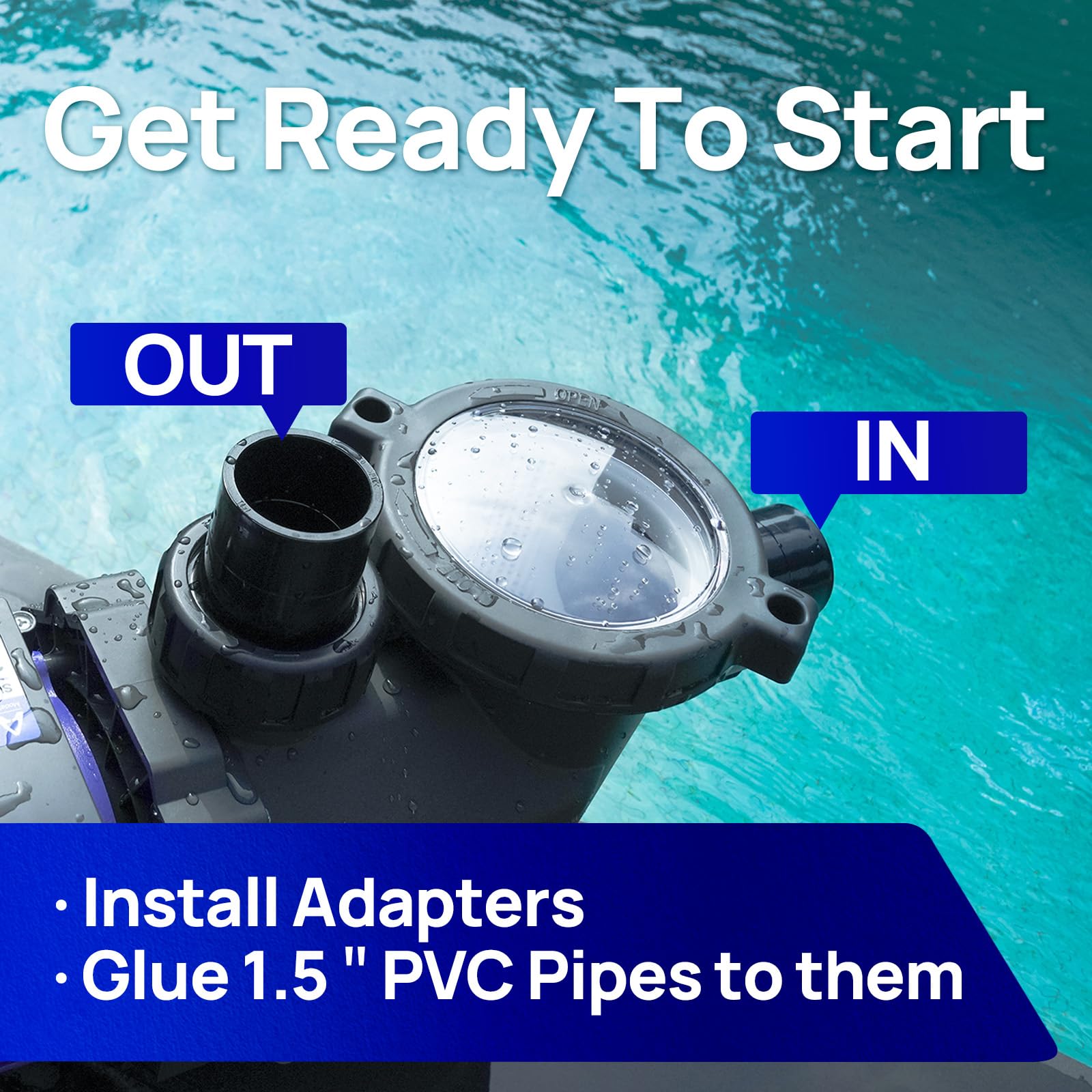 **AQUASTRONG High Flow In-Ground & Above Ground Pool Pump – 3HP, 9350 GPH, 220V, Single Speed – Perfect for Large Pools, Spas, and Water Features**