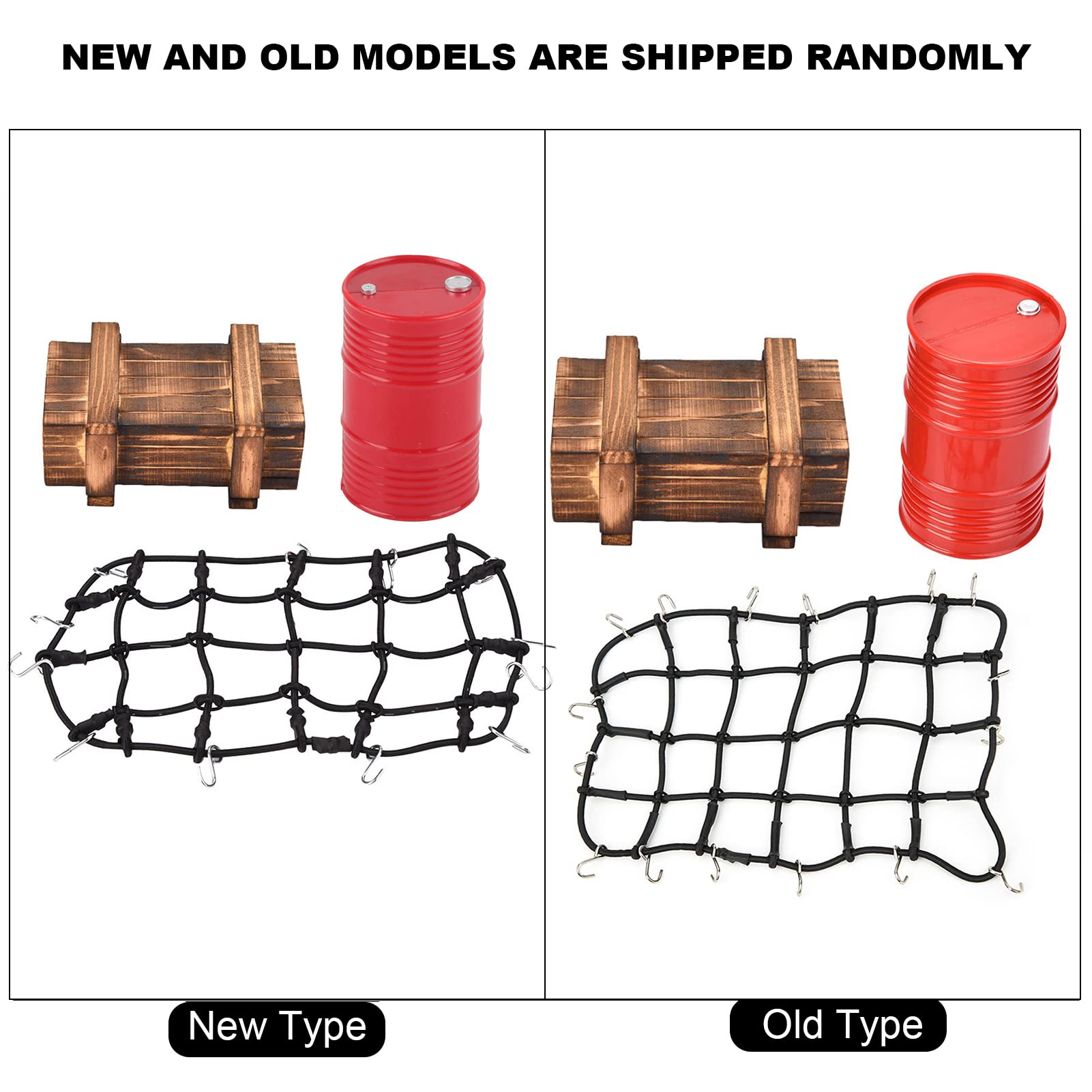 1:10 Scale RC Decor - Wooden Box, Loading Net & Oil Drum Set for Crawler RC - Perfect for RC Model Displays, DIY Projects & Home Decoration