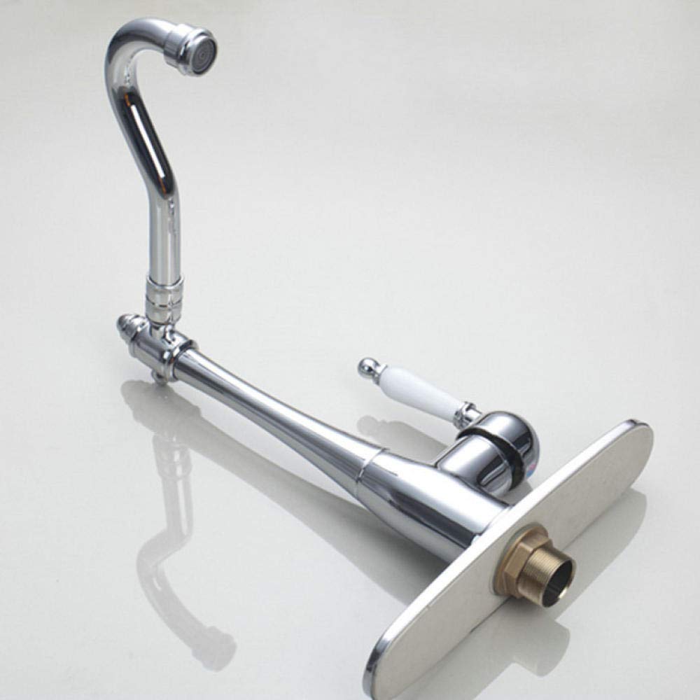 360° Swivel Chrome Kitchen Sink Faucet with Extended Spout - Dual Sink Rotation Design for Modern Home & Restaurant Use