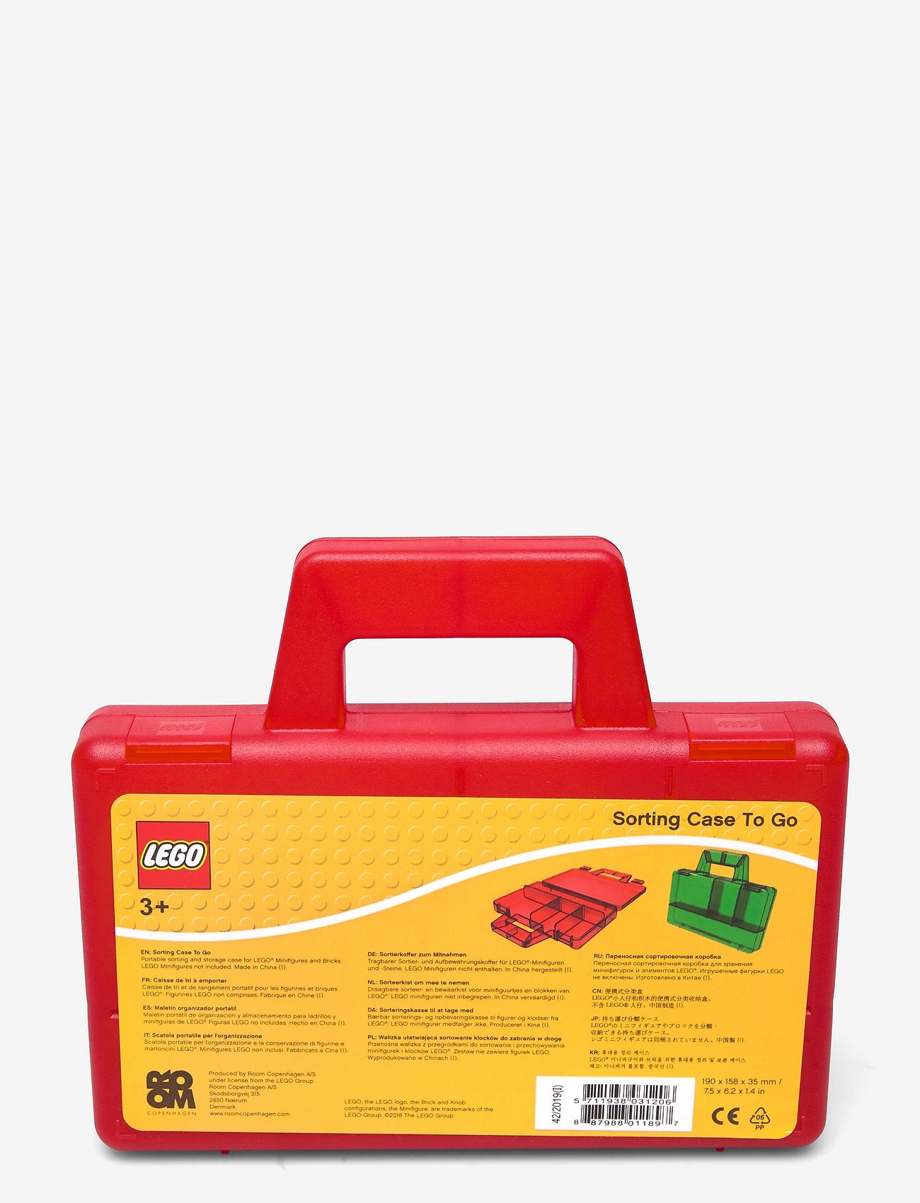 Lego Sorting Case To Go - Transparent Red Storage Box for Organizing Lego Bricks - Perfect for Travel, Home & Classroom Organization