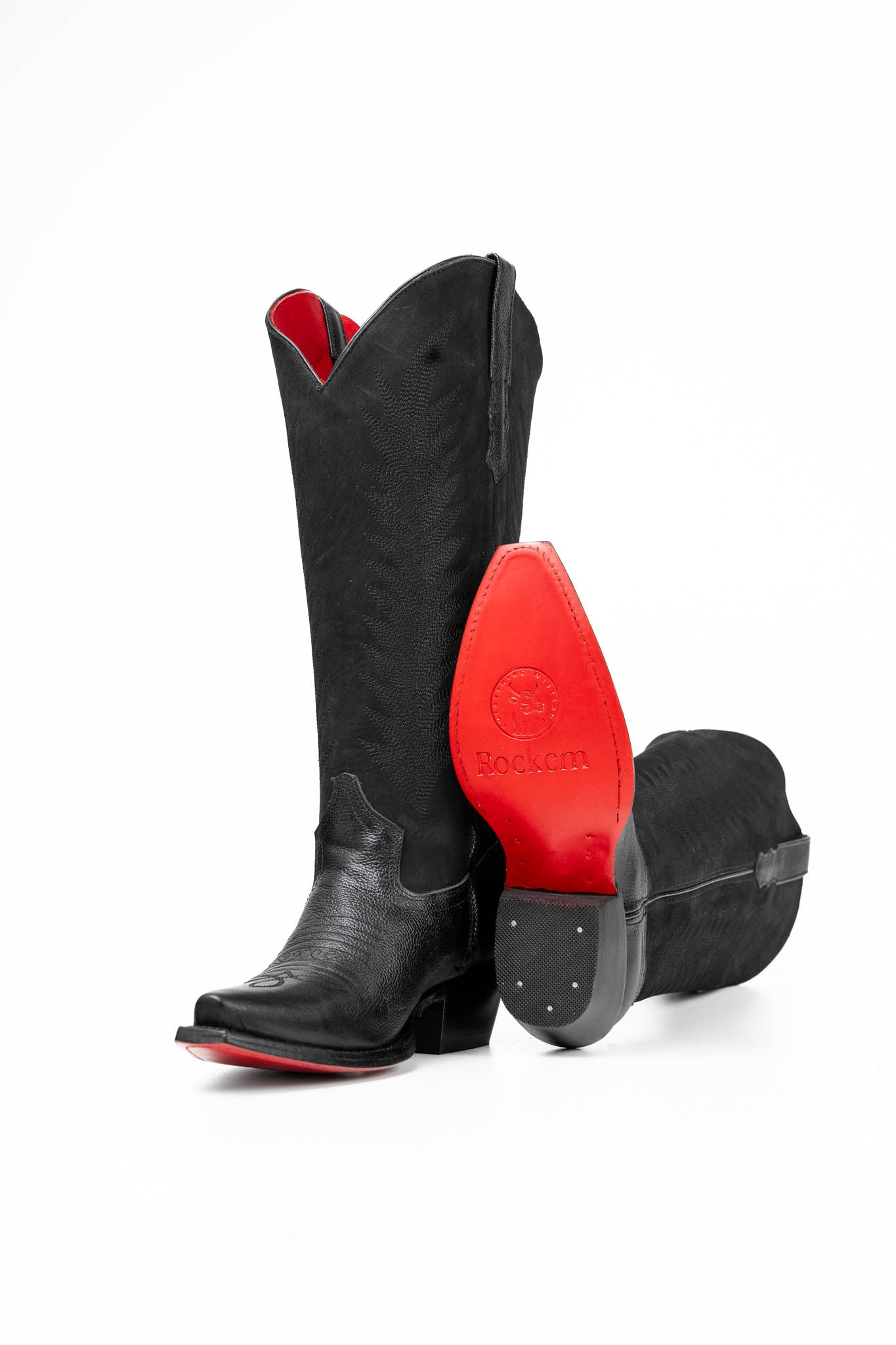 Sierra Women's Midi Red Bottom Wide Calf Snip Toe Cowgirl Boots for Western Riding, Country Fashion & Outdoor Events